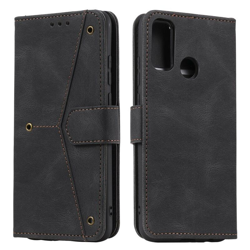 Læder Cover Samsung Galaxy A21s Skin-touch-sømme