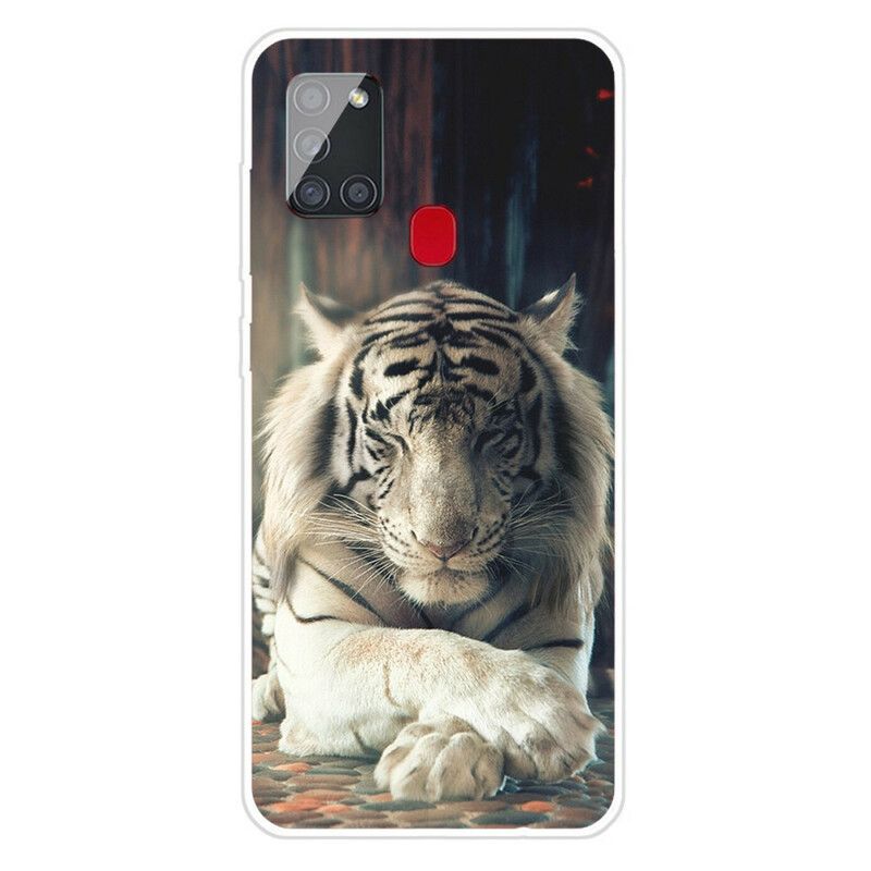 Mobilcover Samsung Galaxy A21s Fleksibel Tiger