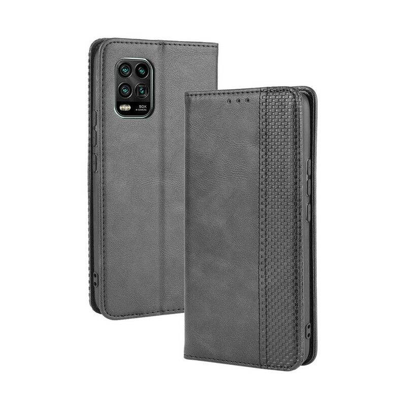 Cover Xiaomi Mi 10 Lite Flip Cover Vintage Stiliseret Lædereffekt