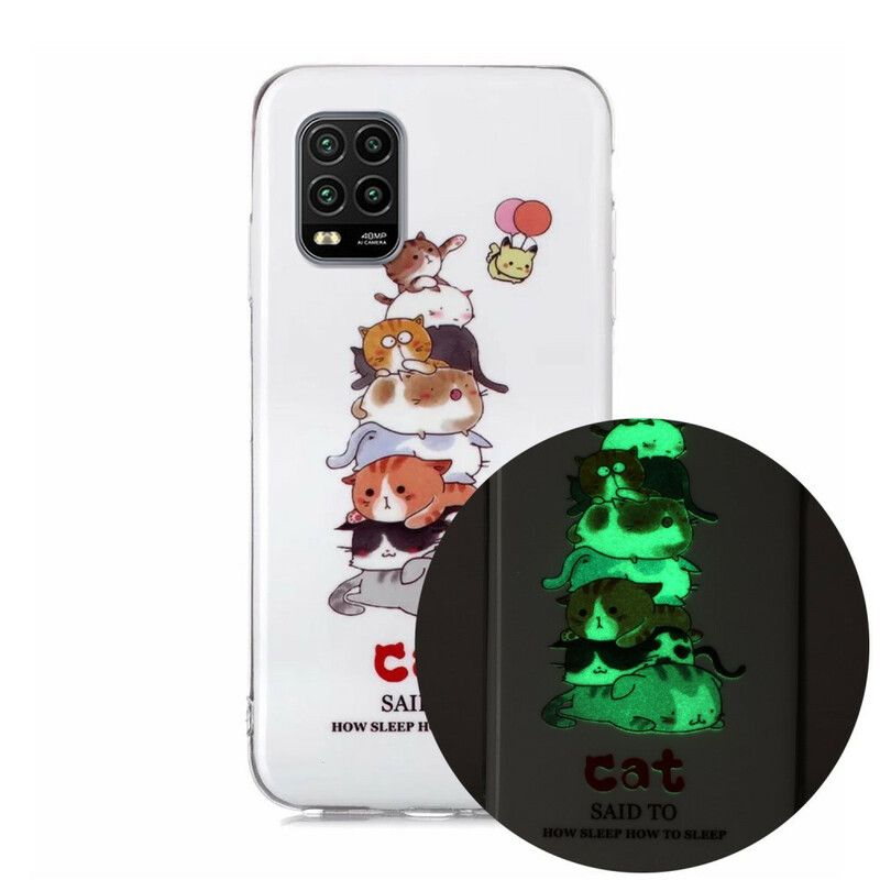 Cover Xiaomi Mi 10 Lite Fluorescerende Katte