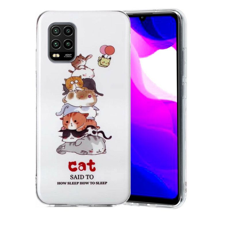 Cover Xiaomi Mi 10 Lite Fluorescerende Katte