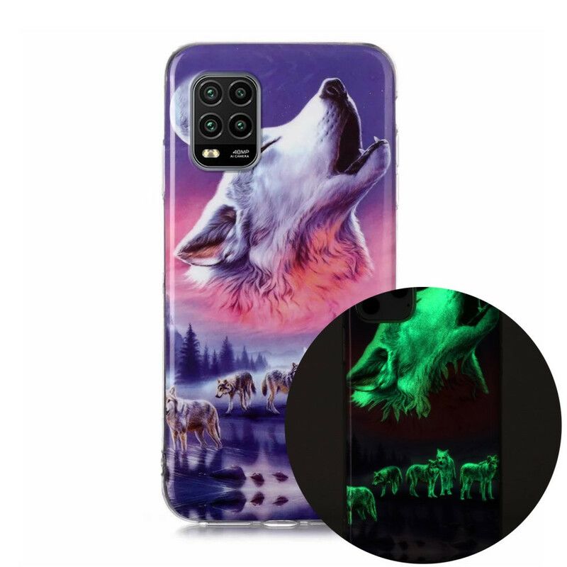 Cover Xiaomi Mi 10 Lite Fluorescerende Wolf Series