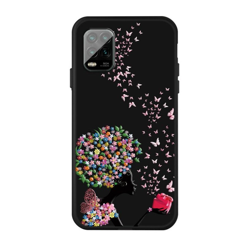 Cover Xiaomi Mi 10 Lite Kvinde Med Blomsterhoved