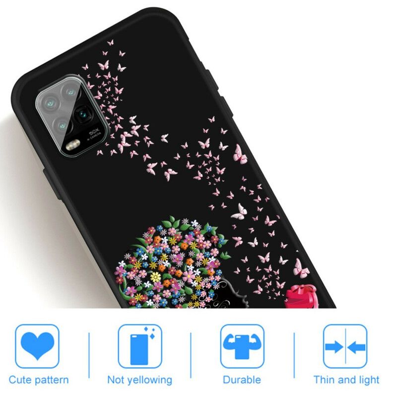 Cover Xiaomi Mi 10 Lite Kvinde Med Blomsterhoved