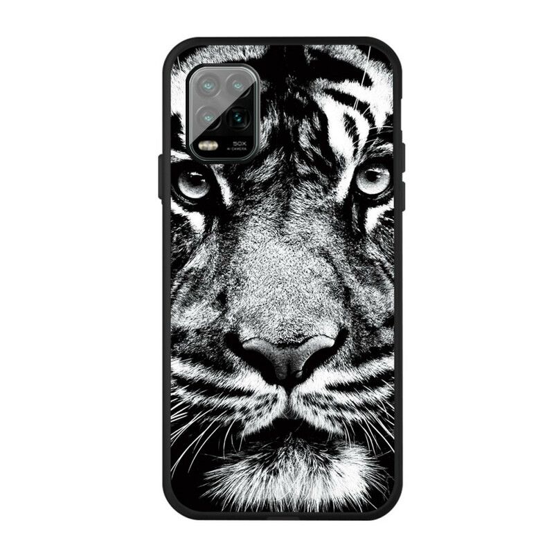 Cover Xiaomi Mi 10 Lite Sort Og Hvid Tiger