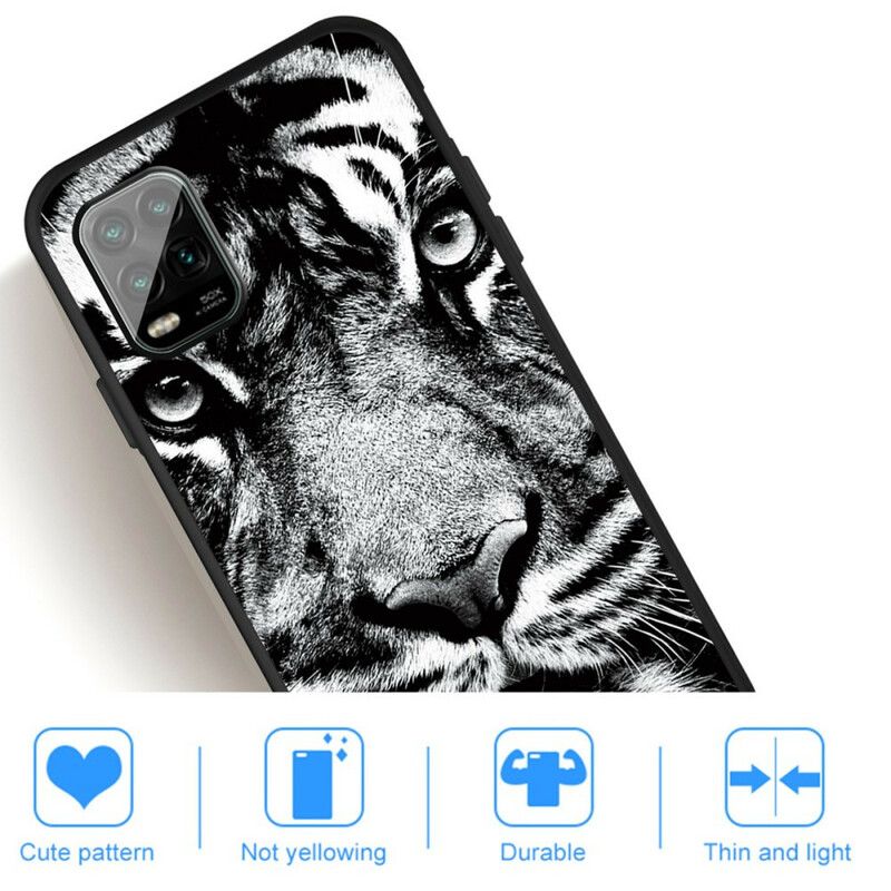 Cover Xiaomi Mi 10 Lite Sort Og Hvid Tiger