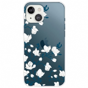 Cover iPhone 14 Plus Hvide Blomster