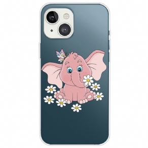 Cover iPhone 14 Plus Pink Elephant Transparent