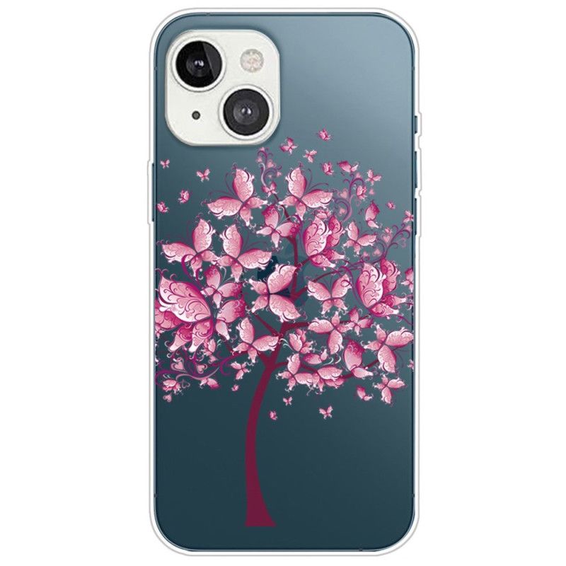 Cover iPhone 14 Plus Transparent Sommerfugletræ