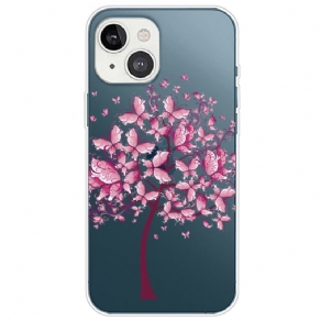 Cover iPhone 14 Plus Transparent Sommerfugletræ