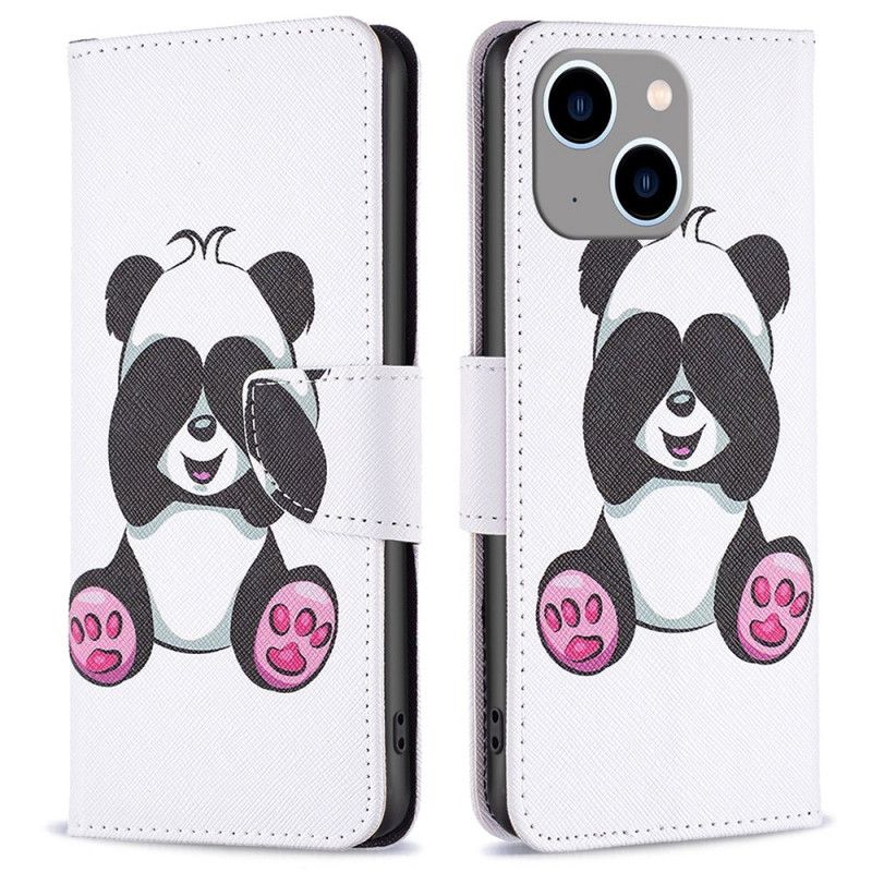 Flip Cover iPhone 14 Plus Panda Sjov