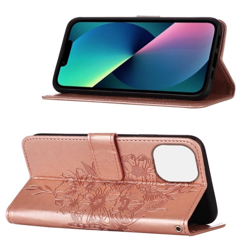 Flip Cover iPhone 14 Plus Sommerfugledesign