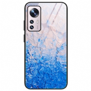 Cover Xiaomi 12 / 12X Marmorfarver Hærdet Glas