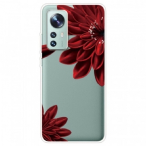 Cover Xiaomi 12 / 12X Røde Blomster