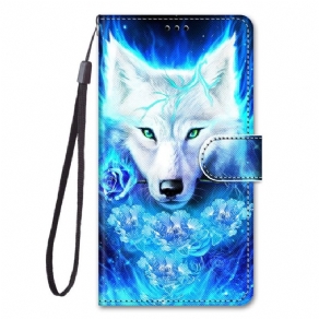 Læder Cover Xiaomi 12 / 12X Med Snor Lanyard Wolf