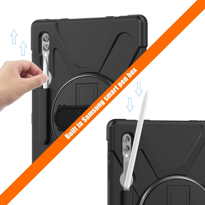 Cover Samsung Galaxy Tab S9 Ultra Tredobbelt Beskyttelsesstrop Og Støtte