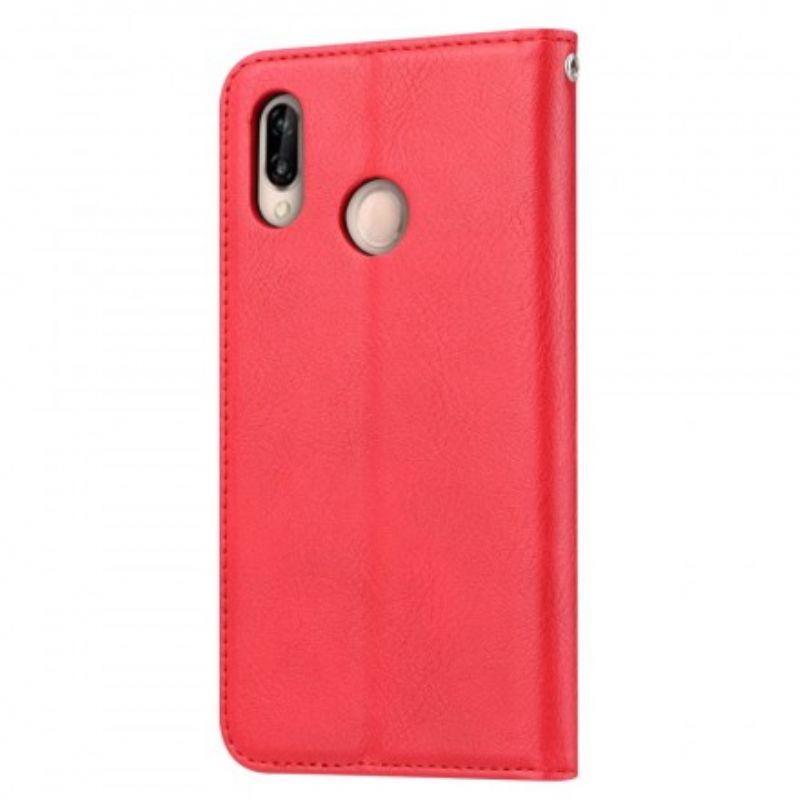 Cover Huawei Y7 2019 Flip Cover Faux Læder Kortholder