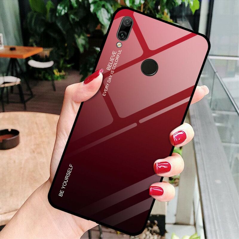 Cover Huawei Y7 2019 Vær Dig Selv Hærdet Glas