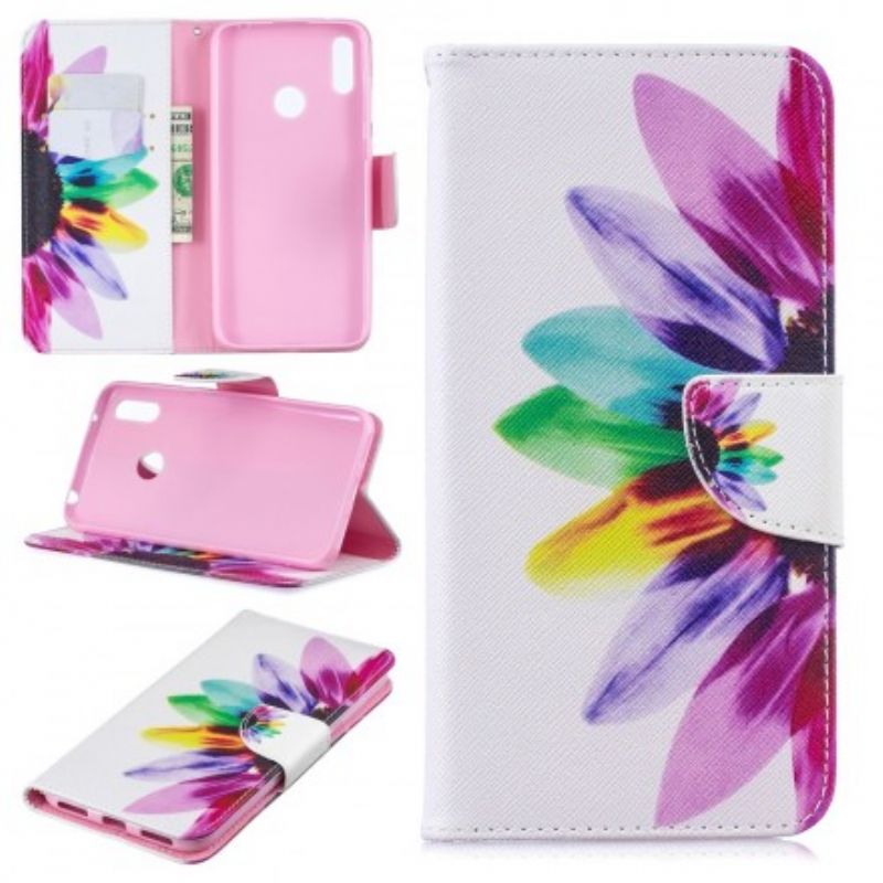 Flip Cover Huawei Y7 2019 Akvarelblomst