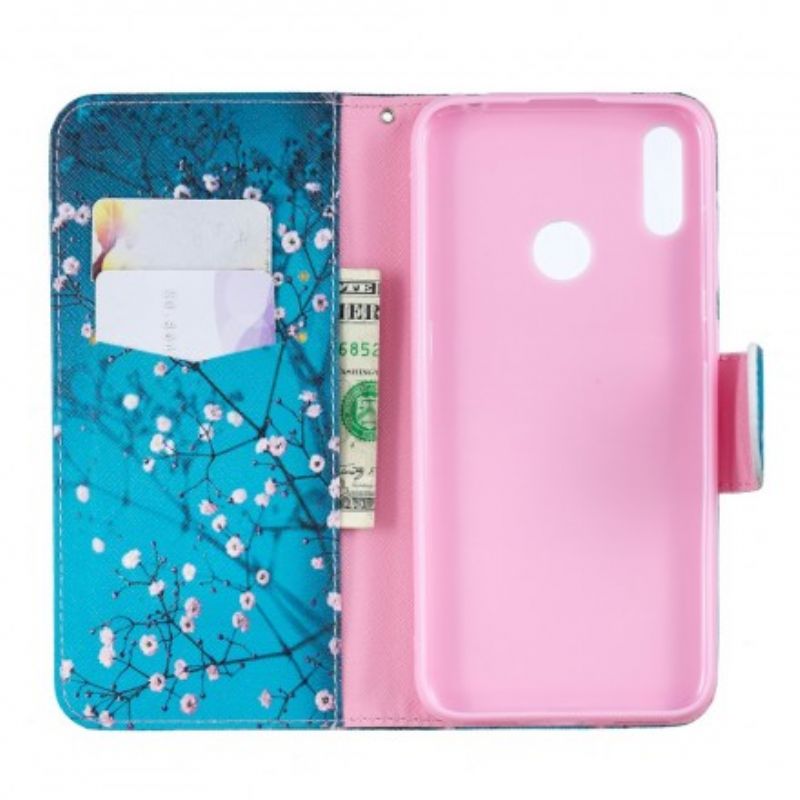 Flip Cover Huawei Y7 2019 Blomstrende Træ