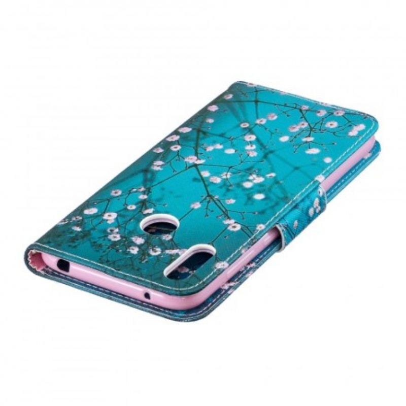 Flip Cover Huawei Y7 2019 Blomstrende Træ