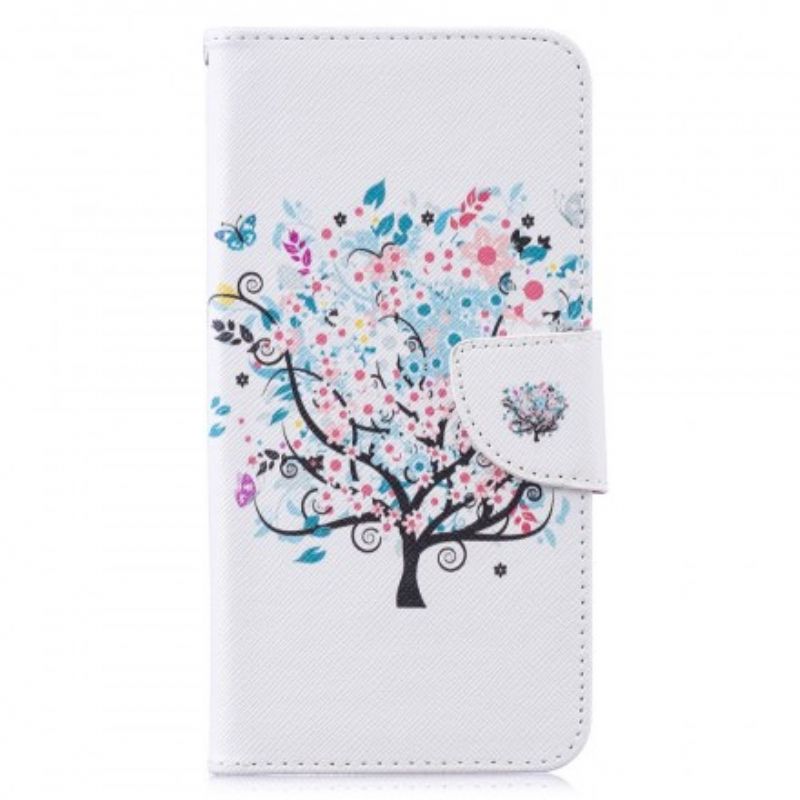 Flip Cover Huawei Y7 2019 Blomstret Træ