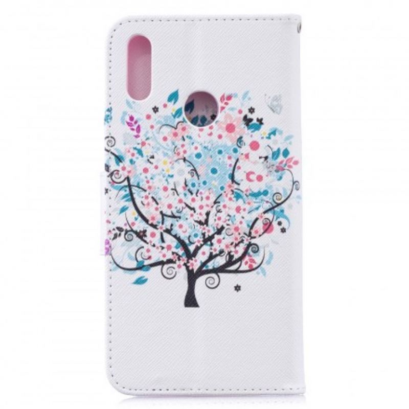 Flip Cover Huawei Y7 2019 Blomstret Træ