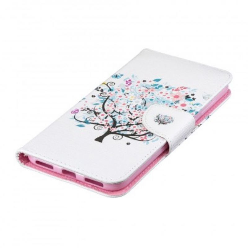 Flip Cover Huawei Y7 2019 Blomstret Træ