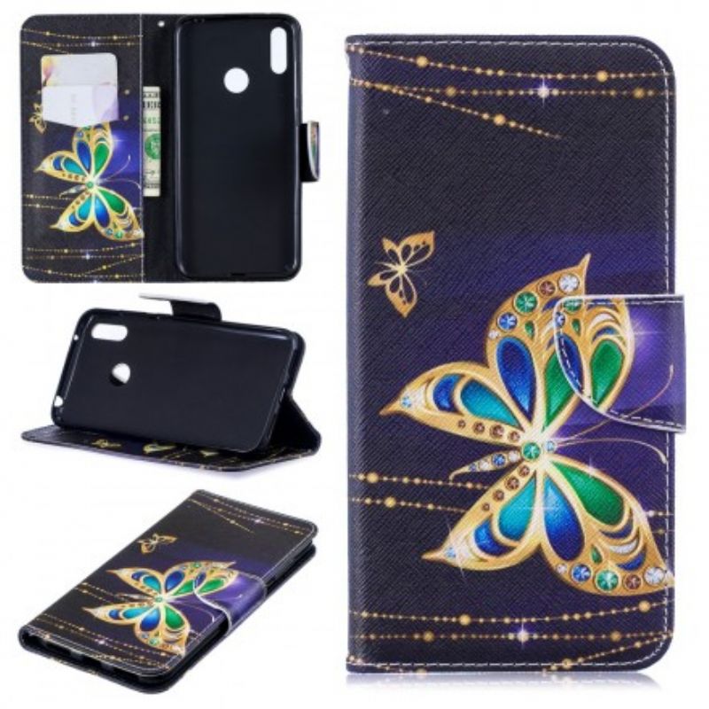 Flip Cover Huawei Y7 2019 Magisk Sommerfugl