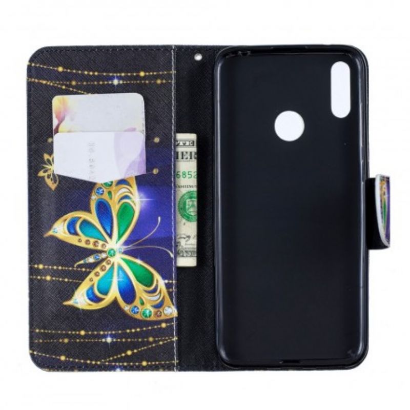 Flip Cover Huawei Y7 2019 Magisk Sommerfugl