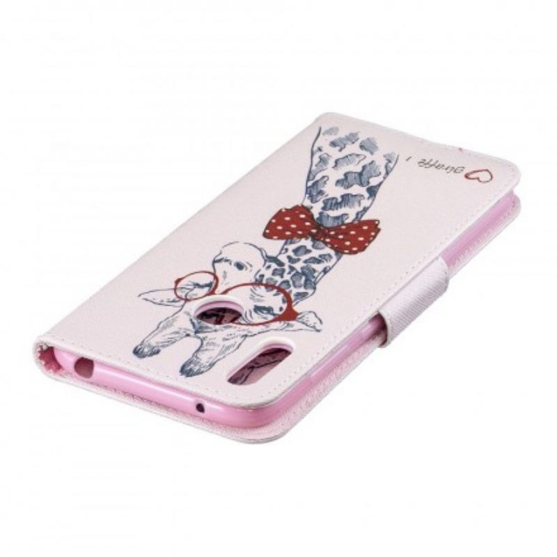 Flip Cover Huawei Y7 2019 Nørdet Giraf