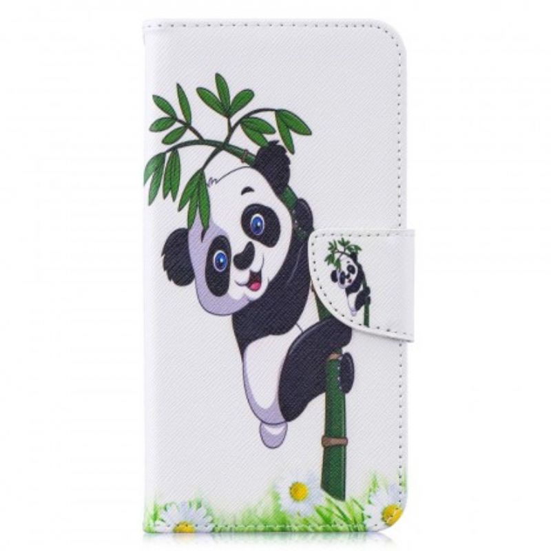 Flip Cover Huawei Y7 2019 Panda På Bambus