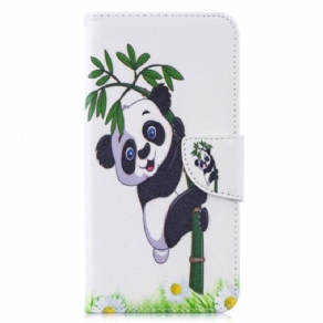 Flip Cover Huawei Y7 2019 Panda På Bambus