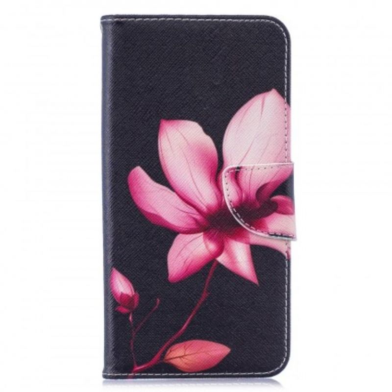 Flip Cover Huawei Y7 2019 Pink Blomst