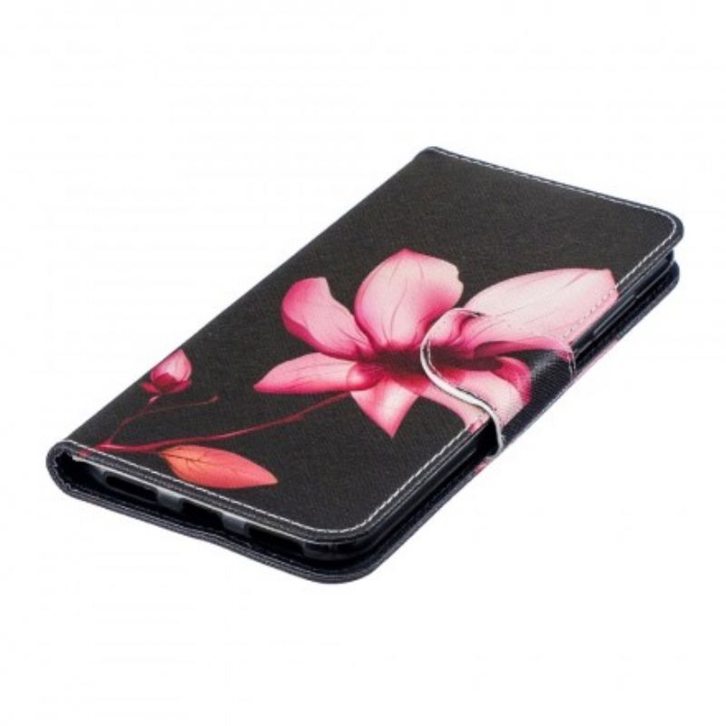 Flip Cover Huawei Y7 2019 Pink Blomst