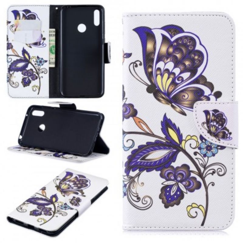 Flip Cover Huawei Y7 2019 Sommerfugletatovering