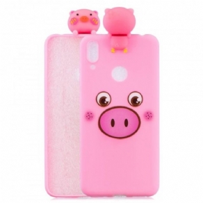 Mobilcover Huawei Y7 2019 Funny Pig 3d