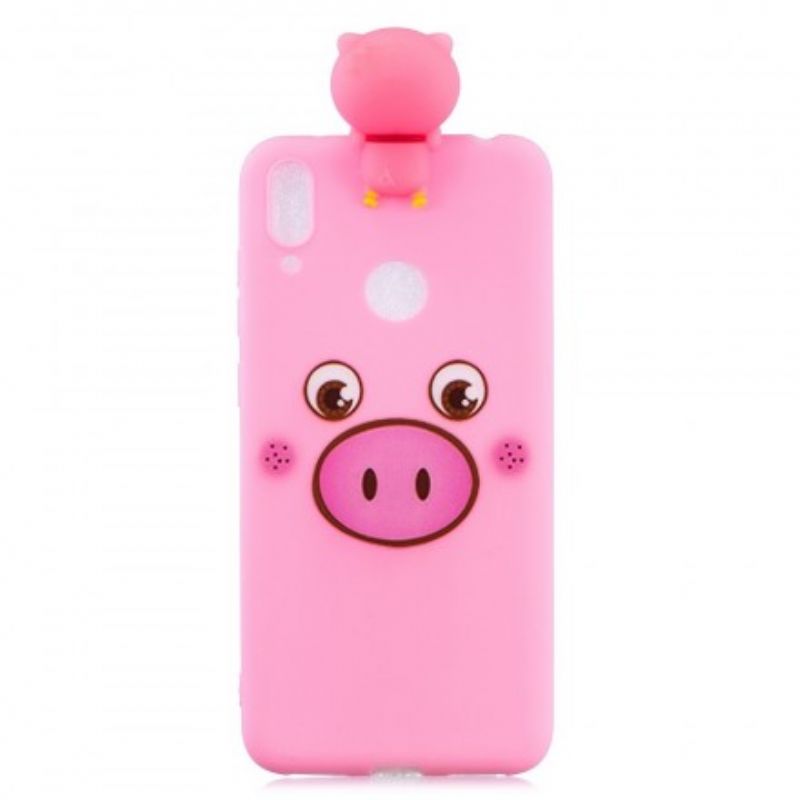 Mobilcover Huawei Y7 2019 Funny Pig 3d