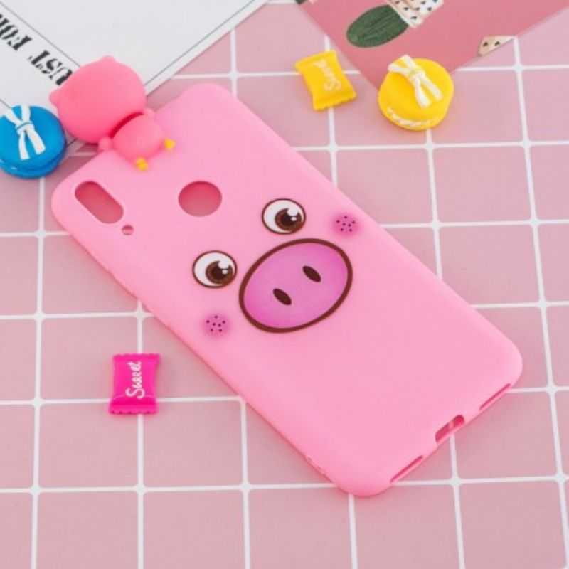 Mobilcover Huawei Y7 2019 Funny Pig 3d