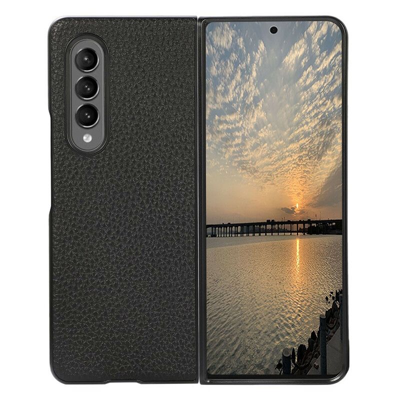 Cover Samsung Galaxy Z Fold 3 5G Ægte Litchi-læder