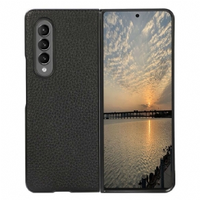 Cover Samsung Galaxy Z Fold 3 5G Ægte Litchi-læder