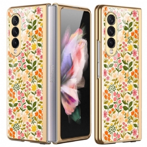 Cover Samsung Galaxy Z Fold 3 5G Blomstret Hærdet Glas