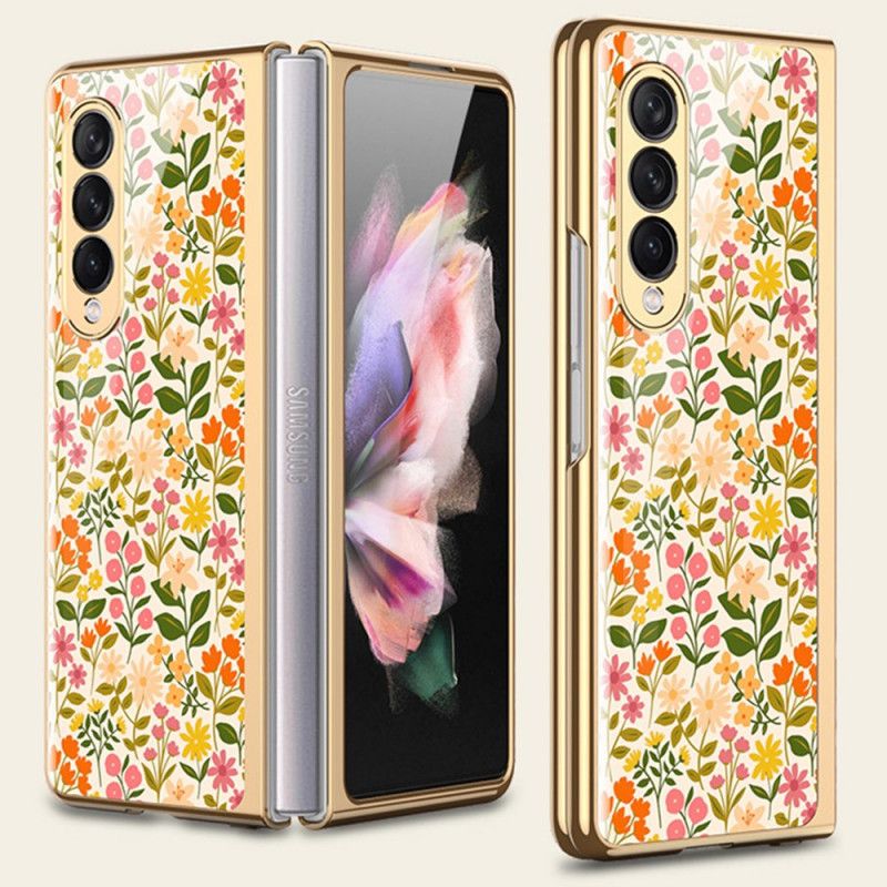 Cover Samsung Galaxy Z Fold 3 5G Blomstret Hærdet Glas