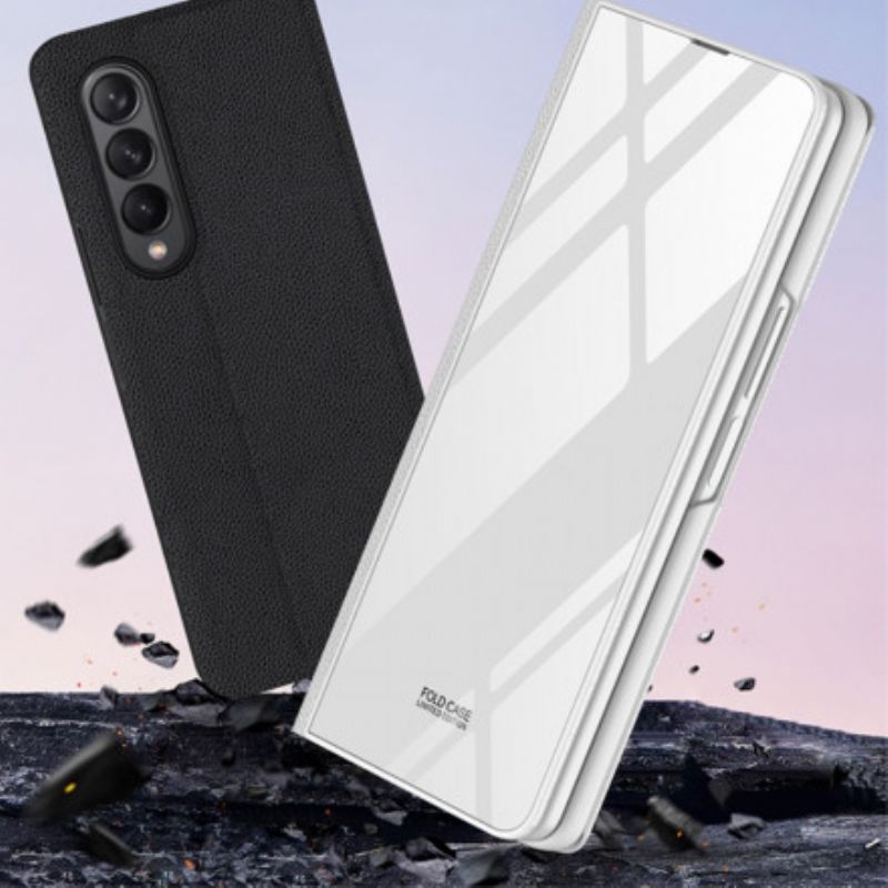 Cover Samsung Galaxy Z Fold 3 5G Flip Cover Gkk Vævet Hærdet Glas