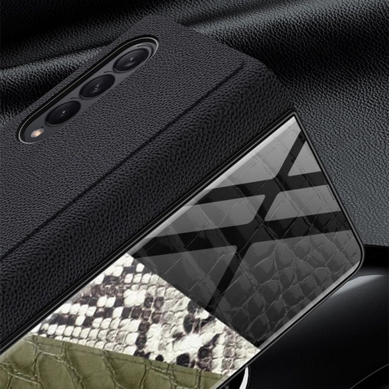 Cover Samsung Galaxy Z Fold 3 5G Flip Cover Leopard Hærdet Glas