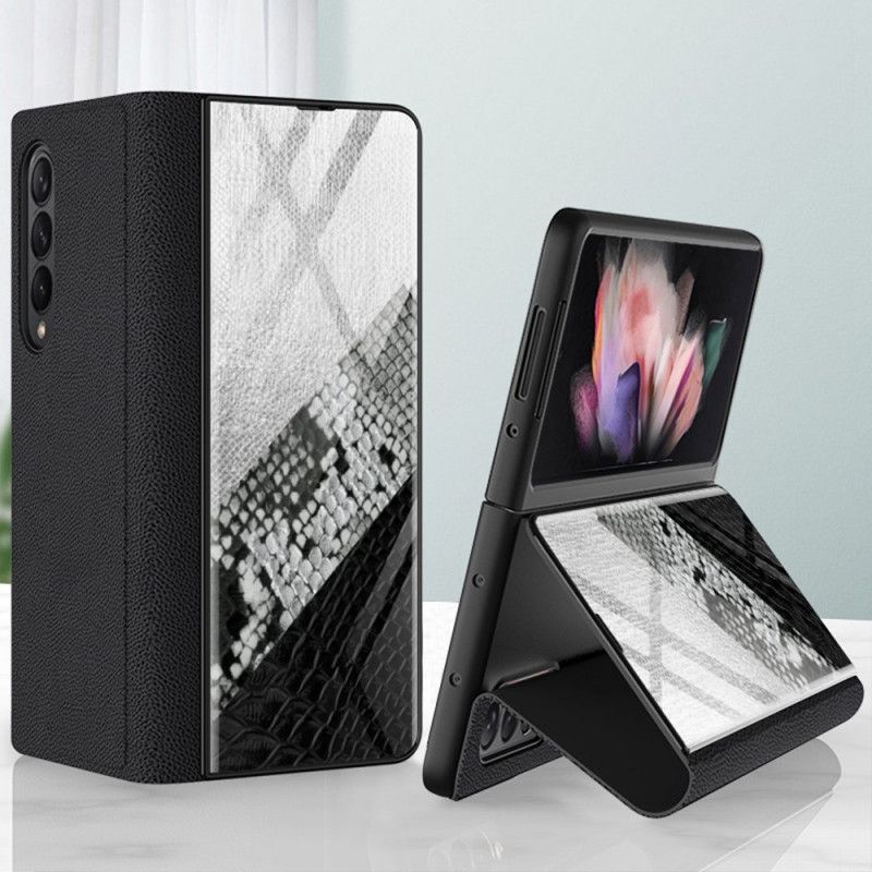 Cover Samsung Galaxy Z Fold 3 5G Flip Cover Slange Hærdet Glas