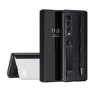 Cover Samsung Galaxy Z Fold 3 5G Flip Cover Spejlpenholder Og Rem