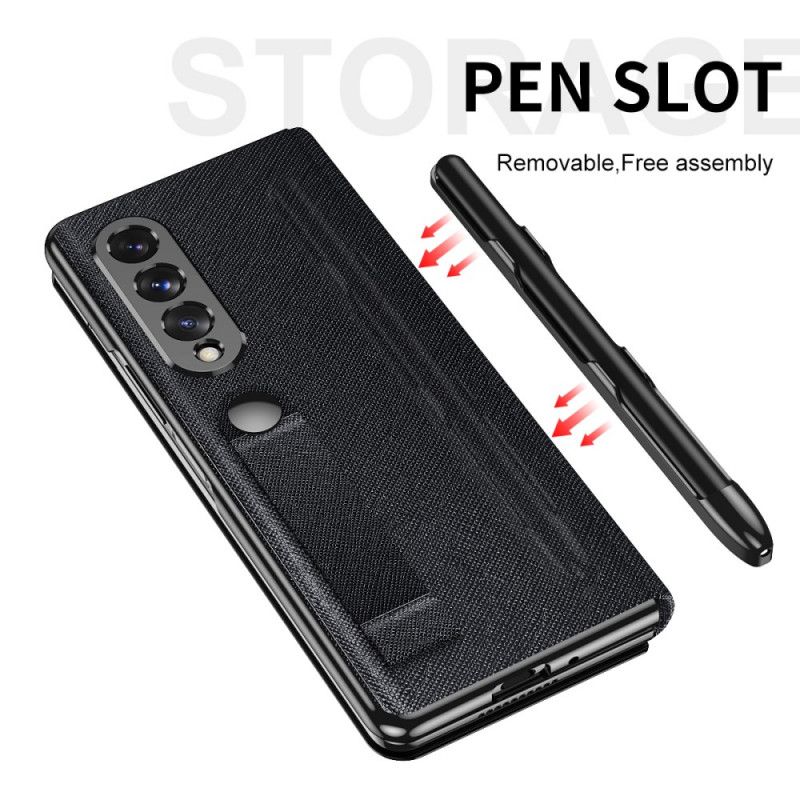 Cover Samsung Galaxy Z Fold 3 5G Flip Cover Spejlpenholder Og Rem