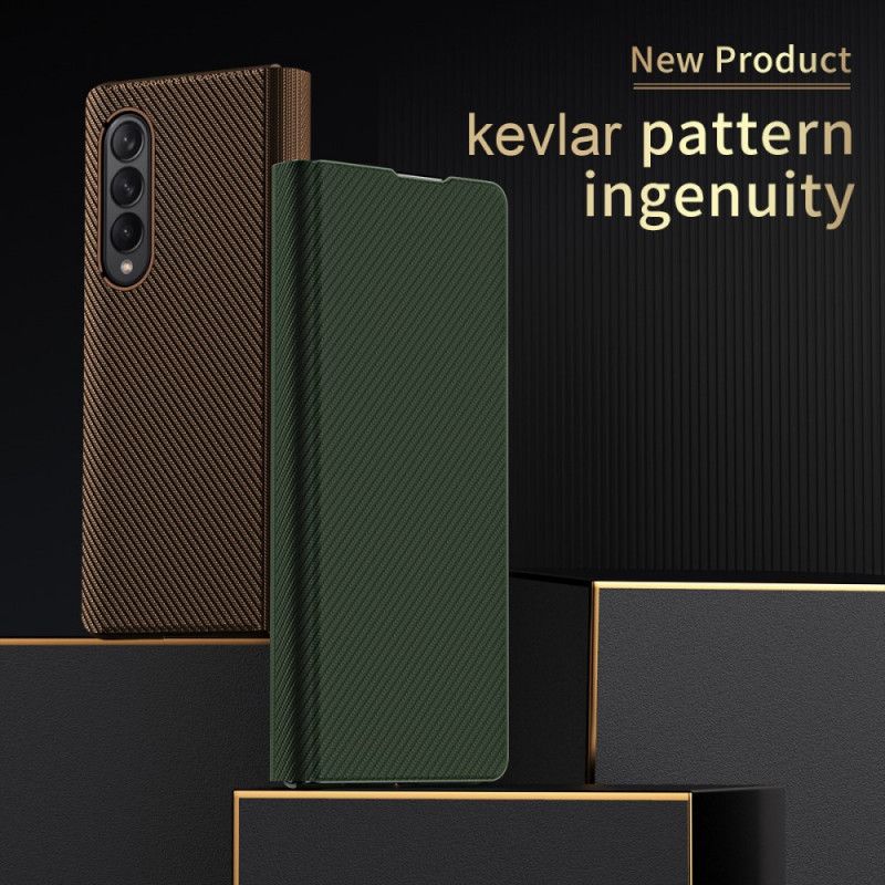 Cover Samsung Galaxy Z Fold 3 5G Flip Cover Styled Carbon Fiber