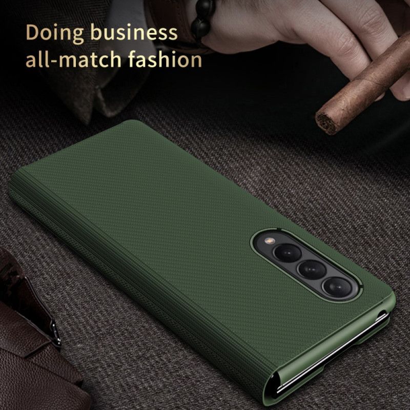 Cover Samsung Galaxy Z Fold 3 5G Flip Cover Styled Carbon Fiber